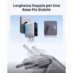 Anker Nano Caricatore USB C 100W, GaN a 3 Porte e Ultra Compatto, Display Intelligente e Controllo Touch, per iPhone 17 Pro Max/16/15, Samsung S25 Ultra, MacBook Air/Pro, e Altri (USB C Cavo Iincluso) - Vista aggiuntiva 5