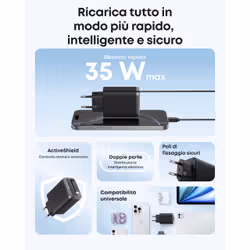 Anker A2658G11 Caricabatterie per dispositivi mobili Smartphone, Tablet, Cuffie Nero AC Ricarica rapida Interno - Vista aggiuntiva 2