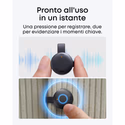Anker soundcore Work Registratore Vocale AI, per Riunioni, con Trascrizione e Riassunti Automatici con AI, Indossabile, 64 GB, 150+ Lingue, Certificato MFi, 300 Min/Mese Inclusi, USB-C - Vista aggiuntiva 7