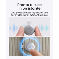 Anker soundcore Work Registratore Vocale AI, per Riunioni, con Trascrizione e Riassunti Automatici con AI, Indossabile, 64 GB, 150+ Lingue, Certificato MFi, 300 Min/Mese Inclusi, USB-C - Vista aggiuntiva 7