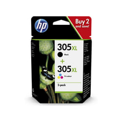 HP 305XL cartuccia d'inchiostro 2 pz Originale Resa elevata (XL) Nero, Ciano, Magenta, Giallo