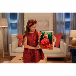 Barbie Signature Magia delle Feste 2022 bambola bionda, capelli ondulati, abito rosso con ampia gonna e orecchini pendenti, da collezione, Giocattolo e regalo per Bambini 6+ Anni - Vista aggiuntiva 5