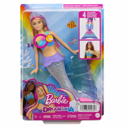 Barbie Dreamtopia Sirena Luci Scintillanti Bambola Bionda con Coda che si Illumina, Luci che si Attivano con Acqua e Capelli con Ciocche Rosa, Giocattolo per Bambini 3+ Anni - Vista aggiuntiva 6