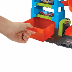 Hot Wheels City Mega Torre Autolavaggio, include 1 macchinina Color Shifters e pratici serbatoi per acqua, si collega ad altri set, giocattolo per bambini 4+ Anni