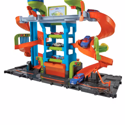 Hot Wheels City Mega Torre Autolavaggio, include 1 macchinina Color Shifters e pratici serbatoi per acqua, si collega ad altri set, giocattolo per bambini 4+ Anni