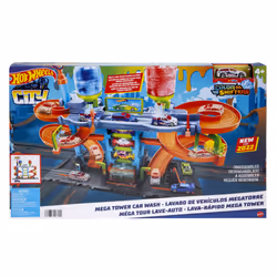 Hot Wheels City Mega Torre Autolavaggio, include 1 macchinina Color Shifters e pratici serbatoi per acqua, si collega ad altri set, giocattolo per bambini 4+ Anni - Vista aggiuntiva 6