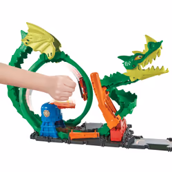 Hot Wheels City Dragone di Fuoco con 1 Veicolo Die-Cast Incluso e Stazione dei Pompieri, Giocattolo per Bambini 5+ Anni - Vista aggiuntiva 2