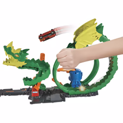 Hot Wheels City Dragone di Fuoco con 1 Veicolo Die-Cast Incluso e Stazione dei Pompieri, Giocattolo per Bambini 5+ Anni - Vista aggiuntiva 4