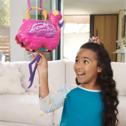 Polly Pocket - Fenicottero Mega Party Pignatta con Coriandoli e 25 Sorprese, Giocattolo per Bambini 4+ Anni - Vista aggiuntiva 4