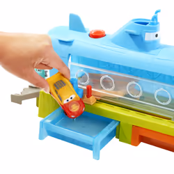 Disney Pixar Cars - Autolavaggio Balena-Sottomarino Cambia Colore playset con Veicolo Cambia Colore, Giocattolo per Bambini 4 ...