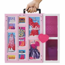 Barbie Fashionistas Armadio dei Sogni Playset con bambola bionda, largo più di 60 cm, 15+ aree per riporre gli accessori, specchio, scivolo per biancheria, accessori, Giocattolo per Bambini 3+ Anni - Vista aggiuntiva 5