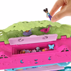 Polly Pocket Pollyville Casa sull'Albero dei Cuccioli, playset a 5 piani, 15+ pezzi gioco: 2 bambole, veicolo, 4 animali e molto altro ancora, idea regalo, Giocattolo per Bambini 4+ Anni - Vista aggiuntiva 4