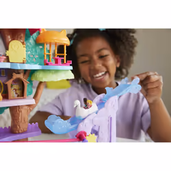 Polly Pocket Pollyville Casa sull'Albero dei Cuccioli, playset a 5 piani, 15+ pezzi gioco: 2 bambole, veicolo, 4 animali e molto altro ancora, idea regalo, Giocattolo per Bambini 4+ Anni - Vista aggiuntiva 5
