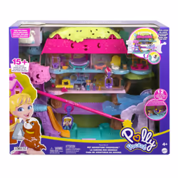 Polly Pocket Pollyville Casa sull'Albero dei Cuccioli, playset a 5 piani, 15+ pezzi gioco: 2 bambole, veicolo, 4 animali e molto altro ancora, idea regalo, Giocattolo per Bambini 4+ Anni - Vista aggiuntiva 7