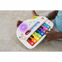 Fisher-Price Pianoforte di Cagnolino Ridi & Impara Edizione Multilingue, Portatile con Luci, Versi degli Animali, Contenuti Educativi e 4 Modalità di Gioco, Giocattolo per Bambini 6+ Mesi - Vista aggiuntiva 4