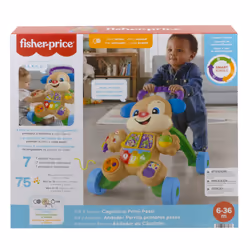 Fisher-Price Cagnolino Primi Passi - Ridi & Impara, Edizione multilingue, giocattolo musicale per camminare; Giocattolo per Neonati e Bambini da 6+ mesi - Vista aggiuntiva 6