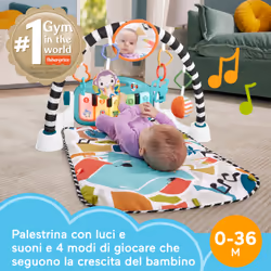 Fisher-Price Palestrina Baby Piano, Tappetino Per Bambini Con Gioco Musicale Per L'Apprendimento, Blu, Versione Italiana - Vista aggiuntiva 2