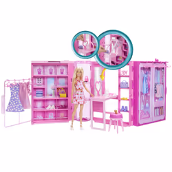 Barbie Armadio Dei Sogni Di Playset Giocattolo Con Bambola Alla Moda, Vestiti E Accessori, Larghezza Di 91 Cm Con Oltre 25 Pezzi - Vista aggiuntiva 4