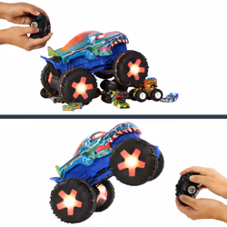 Hot Wheels Monster Trucks Mega-Wrex Alive In Scala 1:15, Veicolo Radiocomandato, Radiocomando Alimentato A Batteria Con Luci E Suoni Interattivi - Vista aggiuntiva 4
