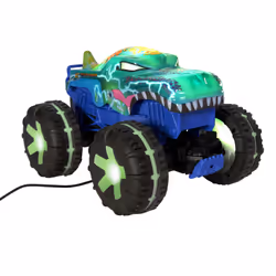 Hot Wheels Monster Trucks Mega-Wrex Alive In Scala 1:15, Veicolo Radiocomandato, Radiocomando Alimentato A Batteria Con Luci E Suoni Interattivi - Vista aggiuntiva 7