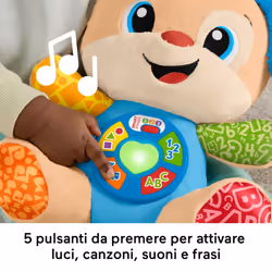 Fisher-Price Laugh & Learn Ridi E Impara Peluche Musicale Cagnolino Smart Stages, Giocattolo Musicale Per L'Apprendimento Per Neonati, Versione Multilingue - Vista aggiuntiva 5