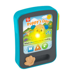 Fisher-Price Tablet Delle Storie Di Cagnolino Ridi E Impara Per Neonati, Giocattolo Elettronico Per L'Apprendimento, Con Musica E Luci, Versione Multilingue