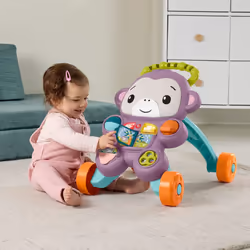 Fisher-Price Scimmietta Viola Primi Passi, Giocattolo Per L'Apprendimento Per Neonati Con Musica E Luci, Versione Italiana - Vista aggiuntiva 2