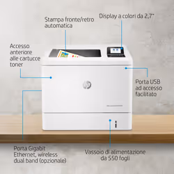 HP Color LaserJet Enterprise Stampante Enterprise Color LaserJet M554dn, Stampa, Porta USB frontale, Stampa fronte/retro - Vista aggiuntiva 7