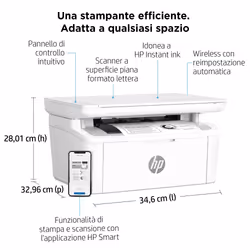 HP LaserJet Stampante multifunzione M140w - Vista aggiuntiva 4