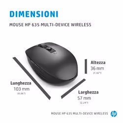 HP Mouse wireless 635 Multi-Device - Vista aggiuntiva 8