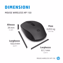 HP Mouse wireless 150 - Vista aggiuntiva 5