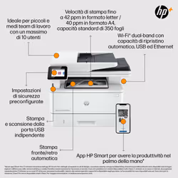 HP LaserJet Pro Stampante multifunzione 4102fdwe, Bianco e nero, Stampante per Piccole e medie imprese, Stampa, copia, scansione, fax, Stampa fronte/retro; Scansione fronte/retro; Scansione verso e-mail; Porta unità flash USB anteriore - Vista aggiuntiva 6