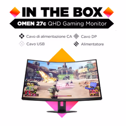 HP OMEN 27c 27" Quad HD LED Nero - Vista aggiuntiva 8