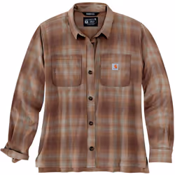 Carhartt Midweight Flannel Camicia Da Donna, bianco-marrone, dimensione XL per donne
