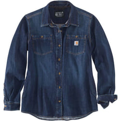Carhartt Midweight Denim Camicia Da Donna, blu, dimensione M per donne