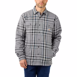 Carhartt Flannel Sherpa Lined Camicia, grigio, dimensione L per uomo