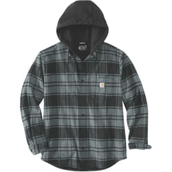 Carhartt Flannel Fleece Lined Hooded Camicia, grigio, dimensione S per uomo