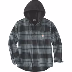Carhartt Flannel Fleece Lined Hooded Camicia, grigio, dimensione S per uomo