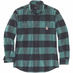 Carhartt Midweight Flannel Plaid Camicia, verde, dimensione S per uomo
