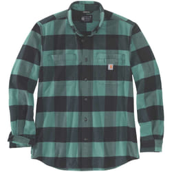 Carhartt Midweight Flannel Plaid Camicia, verde, dimensione S per uomo