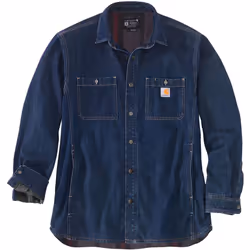Carhartt Denim Fleece Lined Snap Front Camicia, blu, dimensione 2XL per uomo