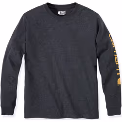 Carhartt Logo Longsleeve, nero-grigio, dimensione XL per uomo