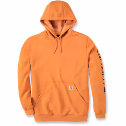 Carhartt Midweight Sleeve Logo Felpa, nero-arancione, dimensione XL per uomo