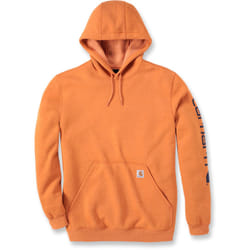 Carhartt Midweight Sleeve Logo Felpa, nero-arancione, dimensione XL per uomo