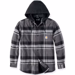 Carhartt Rugged Flex Flannel Hooded Camicia, nero, dimensione 2XL per uomo