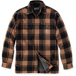 Carhartt Heavyweight Flannel Sherpa Camicia, marrone, dimensione S per uomo