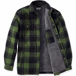 Carhartt Heavyweight Flannel Sherpa Camicia, verde, dimensione 2XL per uomo