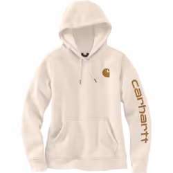 Carhartt Clarksburg Logo Felpa con cappuccio da donna, marrone-beige, dimensione M per donne
