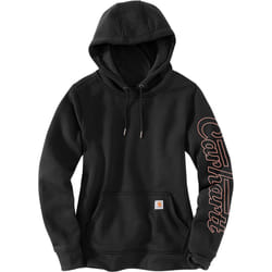 Carhartt Relaxed Fit Rain Defender Graphic Felpa con cappuccio da donna, nero, dimensione L per donne