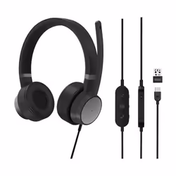 Lenovo Go Wired ANC Auricolare Cablato A Padiglione Car/Home office USB tipo-C Nero - Vista aggiuntiva 8